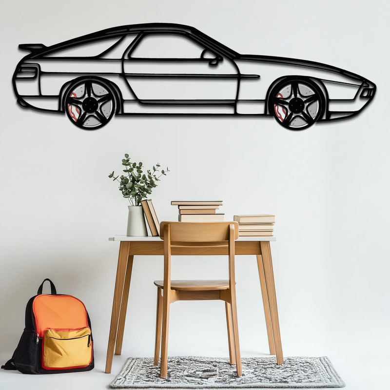 Porsche 928 GTS Silhouette Metal Wall Art – Classic Grand Tourer Decor with Rotating Wheels-KAFMEKA062 by Enova Art