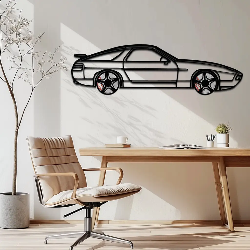 Porsche 928 GTS Silhouette Metal Wall Art – Classic Grand Tourer Decor with Rotating Wheels-KAFMEKA062 by Enova Art