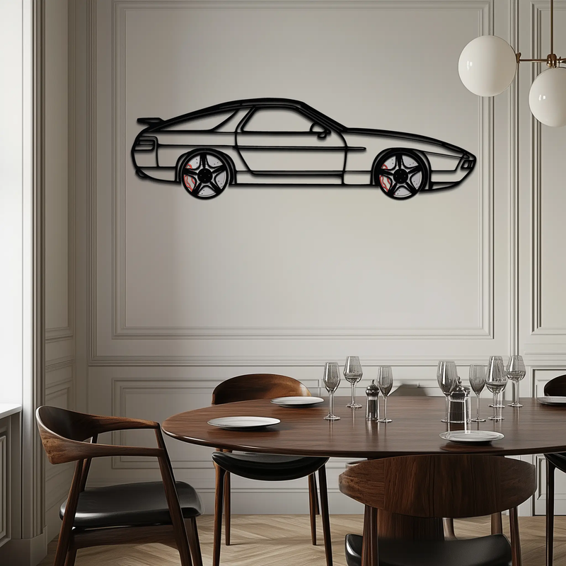 Porsche 928 GTS Silhouette Metal Wall Art – Classic Grand Tourer Decor with Rotating Wheels-KAFMEKA062 by Enova Art