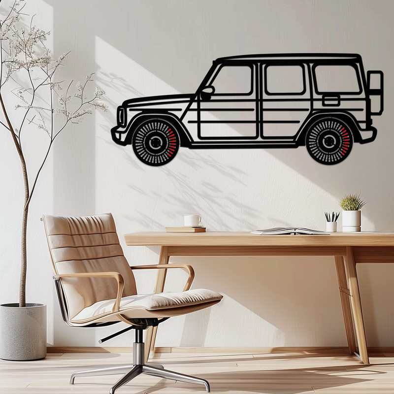 Mercedes G-Class Metal Wall Art – Luxury SUV Silhouette with Rotating Wheels 🚙✨KAFMEKA069 by Enova Art