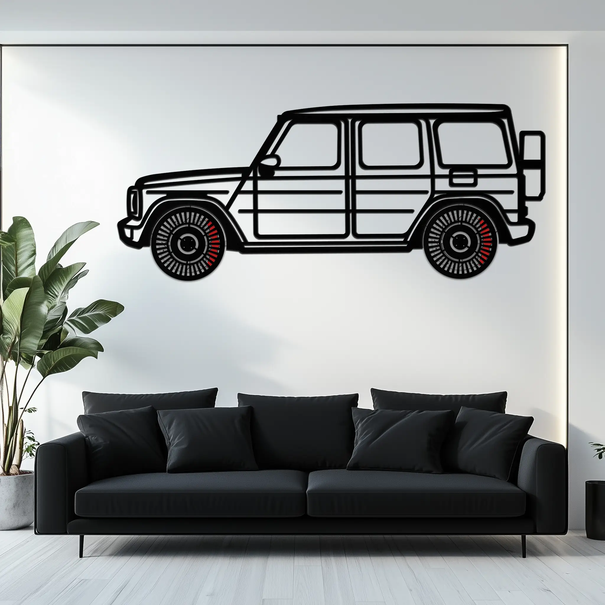 Mercedes G-Class Metal Wall Art – Luxury SUV Silhouette with Rotating Wheels 🚙✨KAFMEKA069 by Enova Art