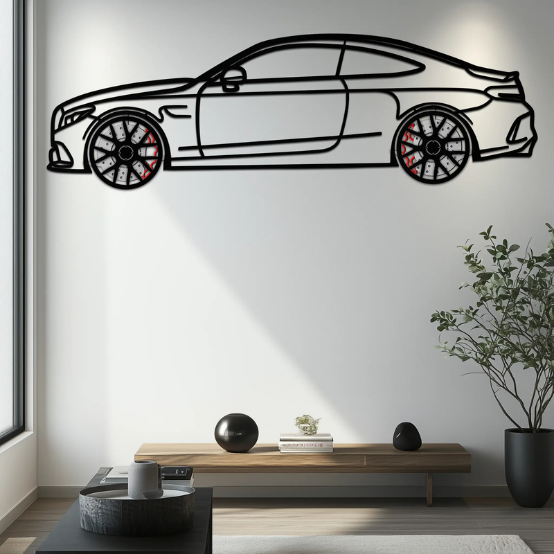 Mercedes C63 AMG Metal Wall Art – Performance Coupe Silhouette with Rotating Wheels 🔥🏁KAFMEKA071 by Enova Art