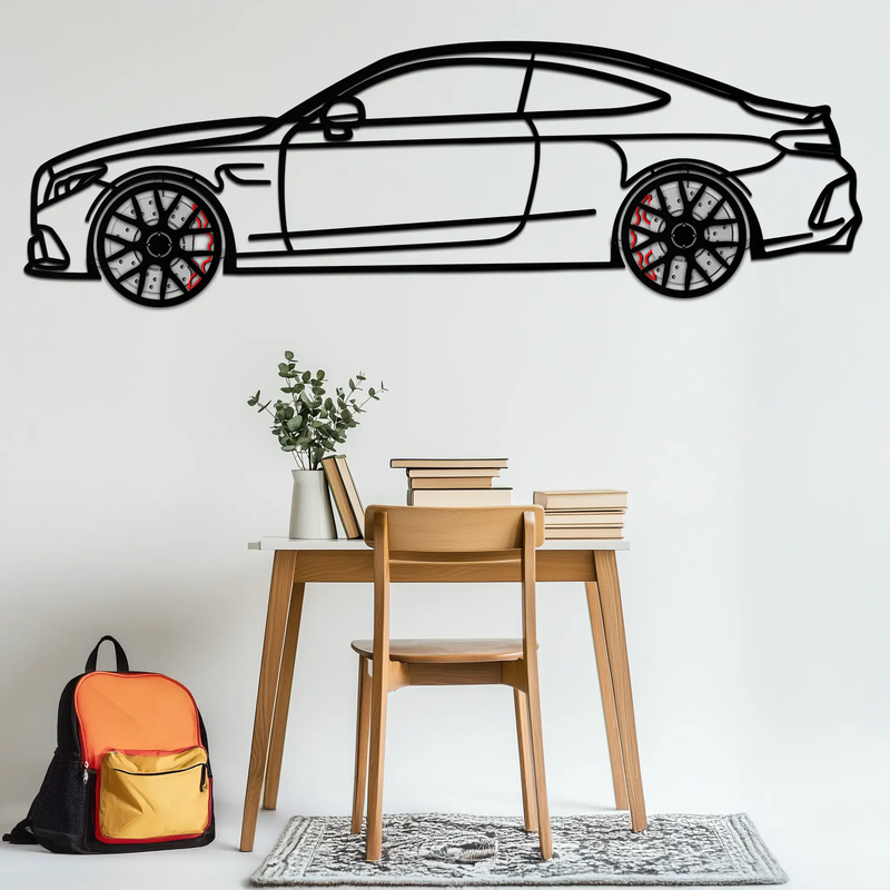 Mercedes C63 AMG Metal Wall Art – Performance Coupe Silhouette with Rotating Wheels 🔥🏁KAFMEKA071 by Enova Art