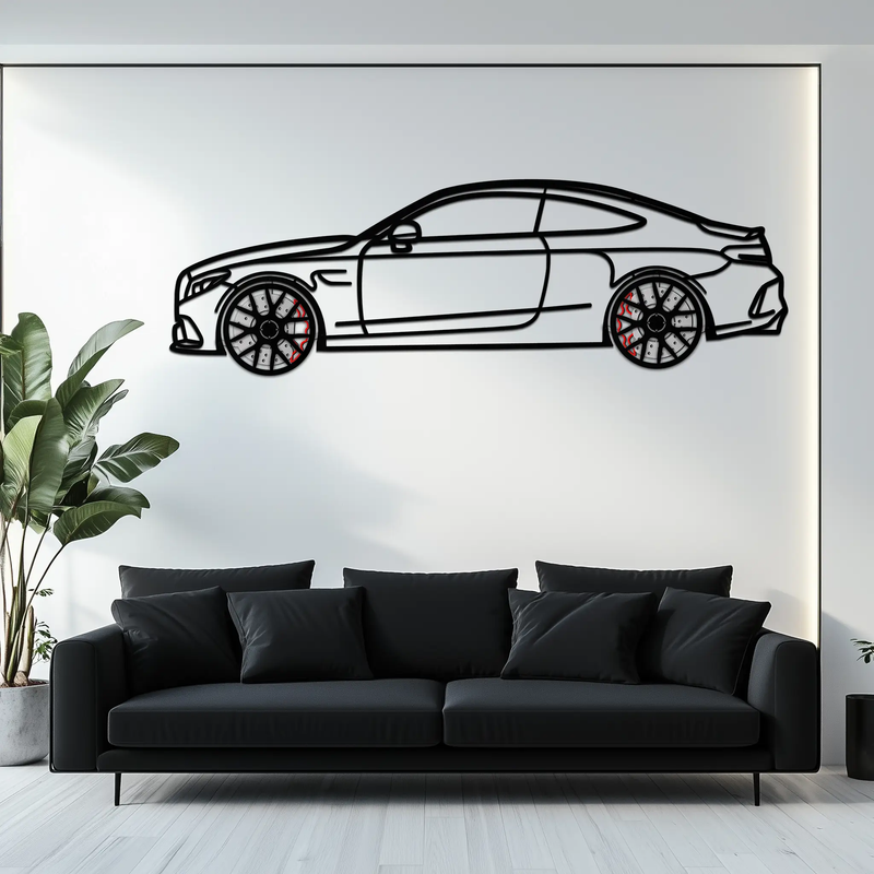 Mercedes C63 AMG Metal Wall Art – Performance Coupe Silhouette with Rotating Wheels 🔥🏁KAFMEKA071 by Enova Art