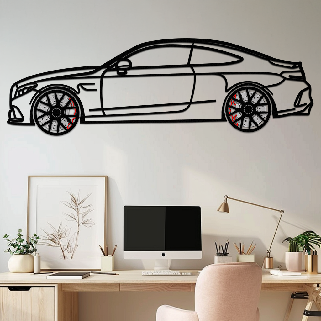 Mercedes C63 AMG Metal Wall Art – Performance Coupe Silhouette with Rotating Wheels 🔥🏁KAFMEKA071 by Enova Art