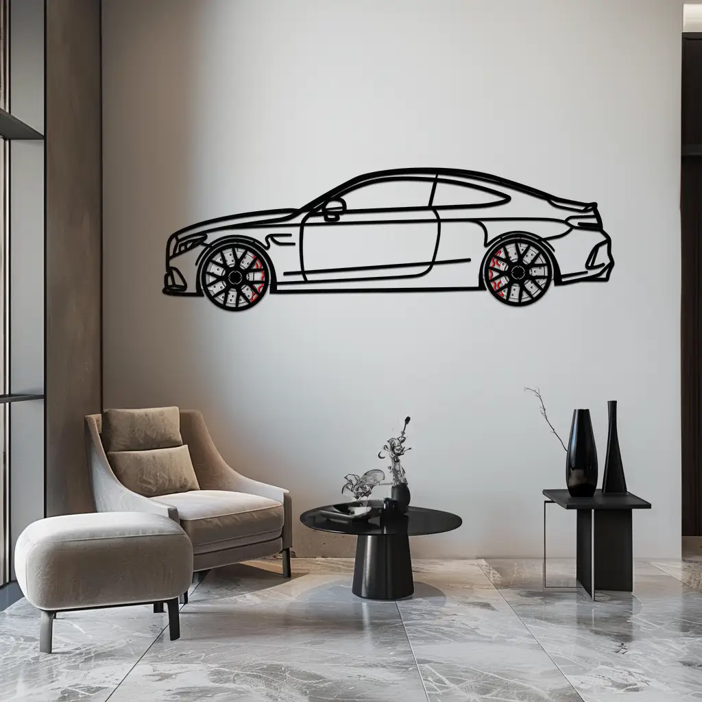 Mercedes C63 AMG Metal Wall Art – Performance Coupe Silhouette with Rotating Wheels 🔥🏁KAFMEKA071 by Enova Art