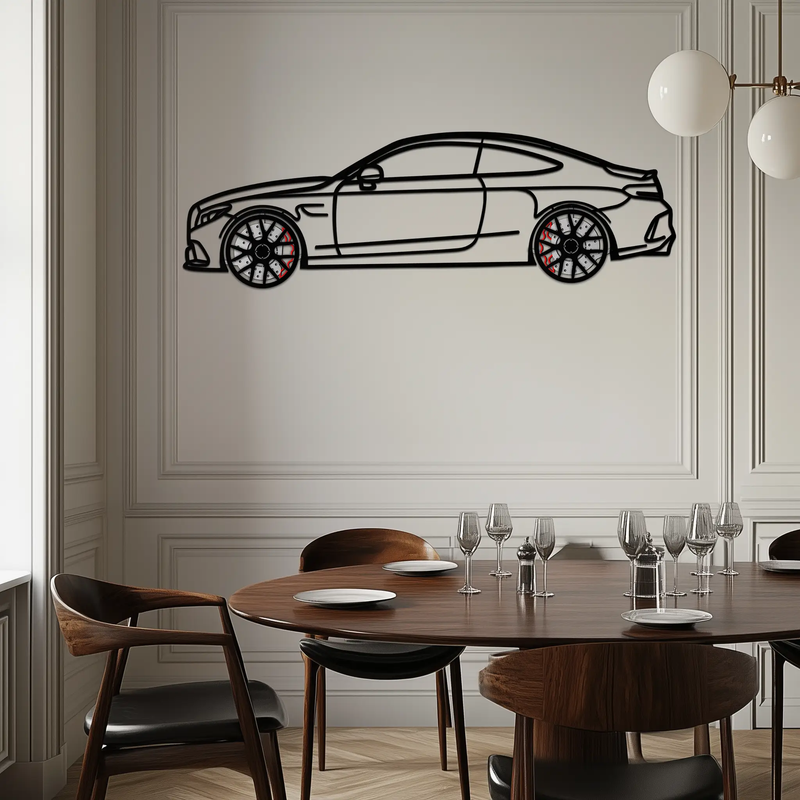 Mercedes C63 AMG Metal Wall Art – Performance Coupe Silhouette with Rotating Wheels 🔥🏁KAFMEKA071 by Enova Art