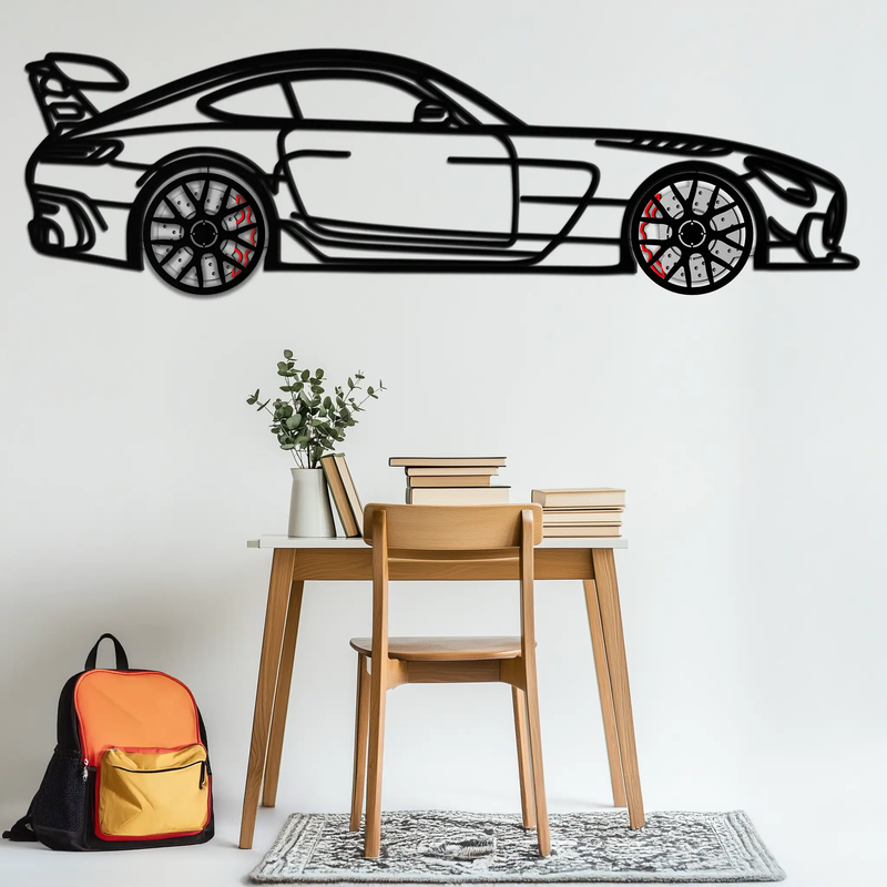 Mercedes AMG GT Metal Wall Art – Rotating Wheels • Luxury Car Silhouette Decor for Garage & HomeKAFMEKA072 by Enova Art
