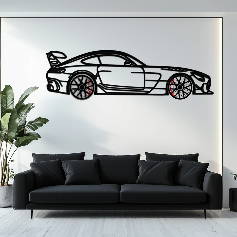 Mercedes AMG GT Metal Wall Art – Rotating Wheels • Luxury Car Silhouette Decor for Garage & HomeKAFMEKA072 by Enova Art
