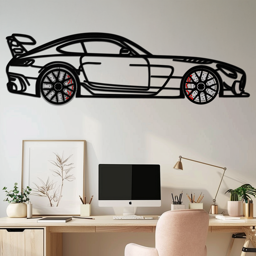Mercedes AMG GT Metal Wall Art – Rotating Wheels • Luxury Car Silhouette Decor for Garage & HomeKAFMEKA072 by Enova Art
