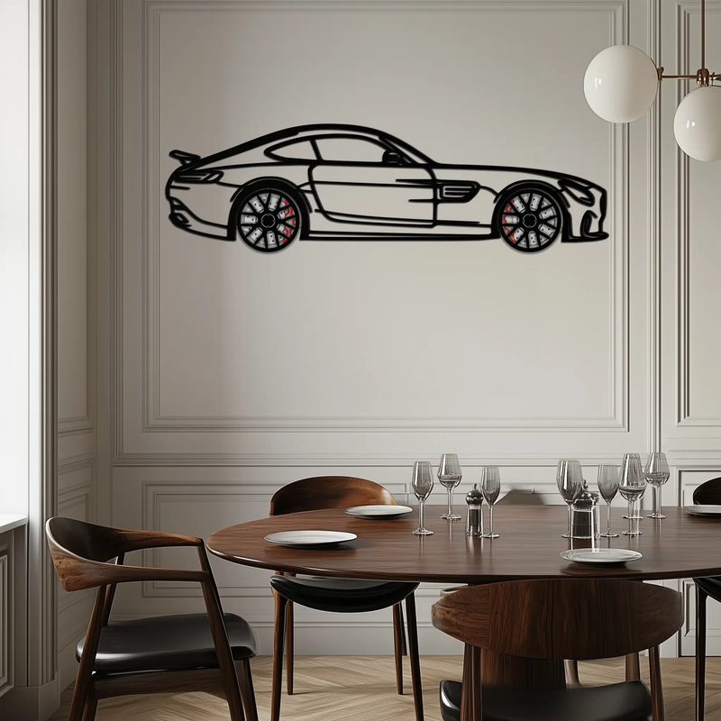 Mercedes AMG GTS Metal Wall Art – Rotating Wheel Luxury Car Decor – Perfect Gift for Car Enthusiasts - KAFMEKA073 by Enova Art