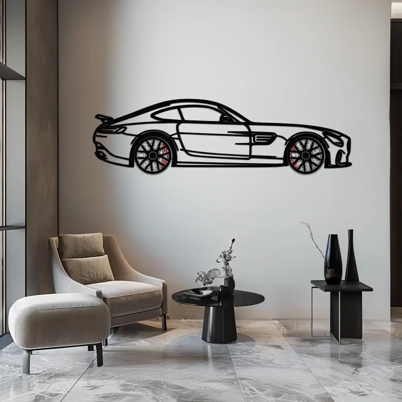 Mercedes AMG GTS Metal Wall Art – Rotating Wheel Luxury Car Decor – Perfect Gift for Car Enthusiasts - KAFMEKA073 by Enova Art