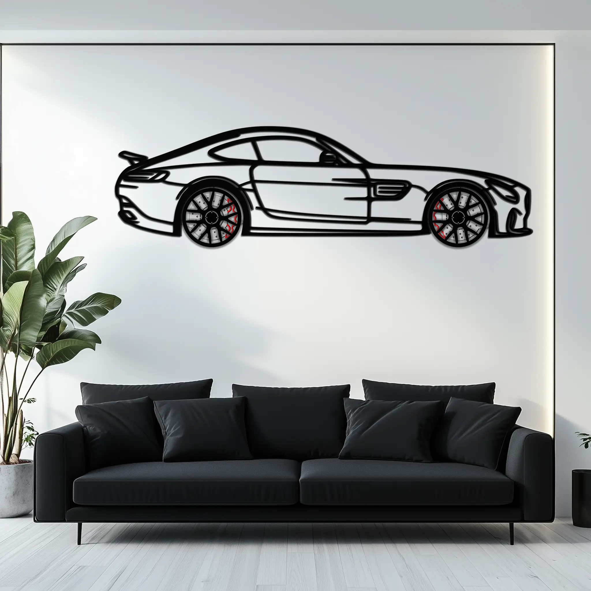 Mercedes AMG GTS Metal Wall Art – Rotating Wheel Luxury Car Decor – Perfect Gift for Car Enthusiasts - KAFMEKA073 by Enova Art
