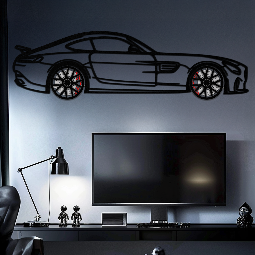 Mercedes AMG GTS Metal Wall Art – Rotating Wheel Luxury Car Decor – Perfect Gift for Car Enthusiasts - KAFMEKA073 by Enova Art