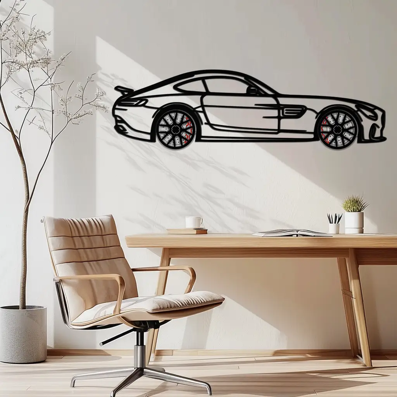 Mercedes AMG GTS Metal Wall Art – Rotating Wheel Luxury Car Decor – Perfect Gift for Car Enthusiasts - KAFMEKA073 by Enova Art