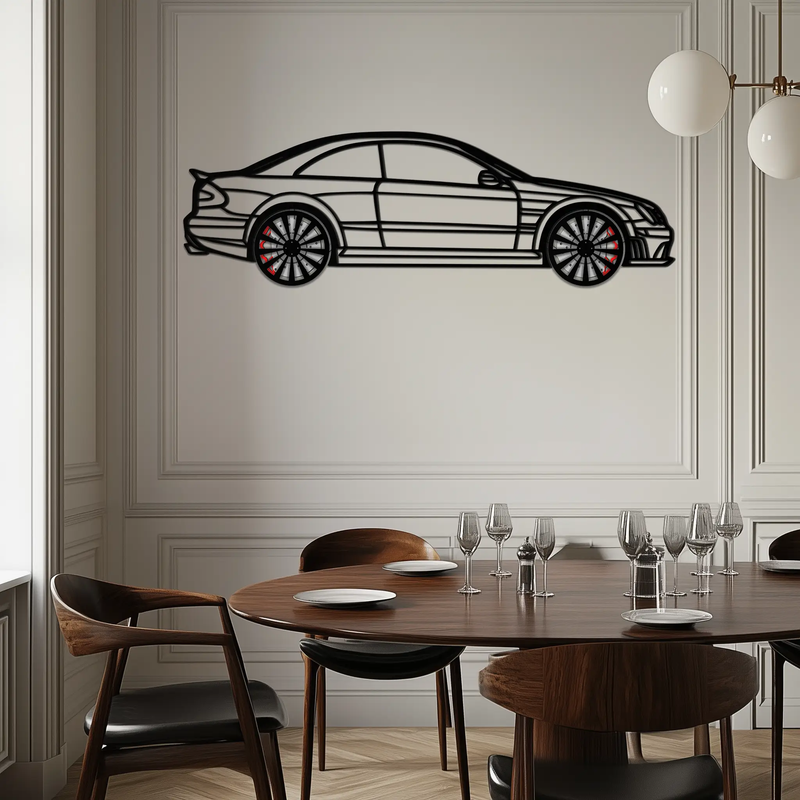 Mercedes CLK63 Metal Wall Art – Spinning Wheel Garage Decor for Car Enthusiasts - KAFMEKA076 by Enova Art