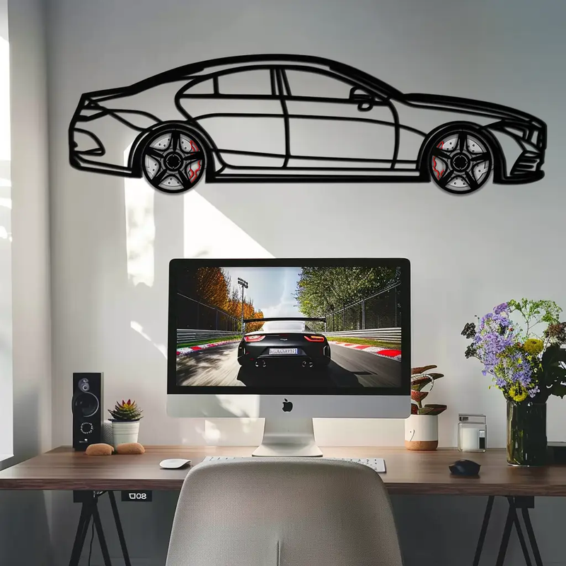 Mercedes CLS Metal Car Wall Art – Rotating Wheels • Luxury Automotive Decor Gift - KAFMEKA077 by Enova Art