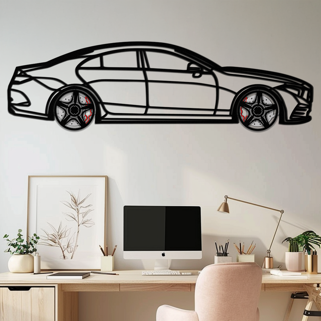 Mercedes CLS Metal Car Wall Art – Rotating Wheels • Luxury Automotive Decor Gift - KAFMEKA077 by Enova Art