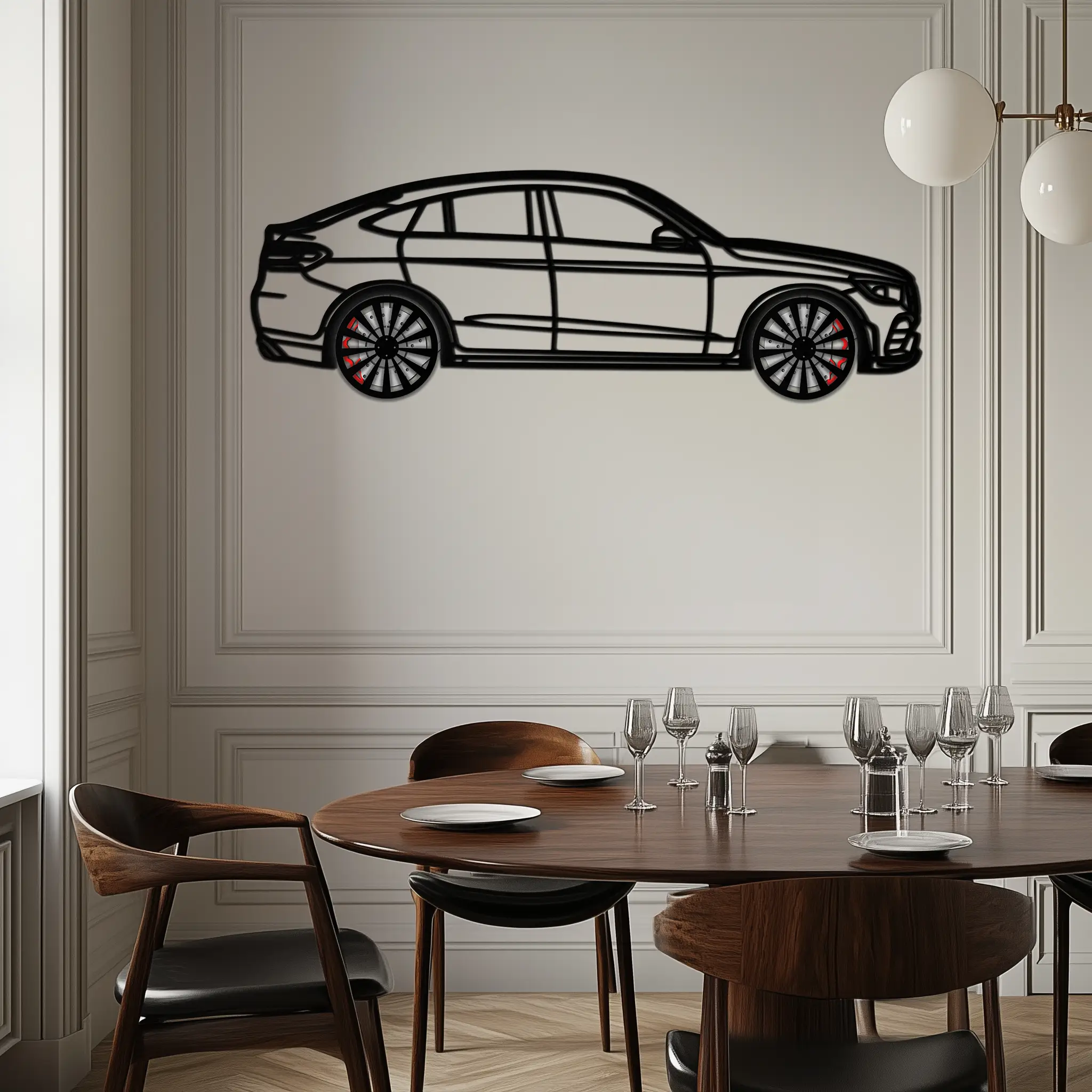 Mercedes GLC Coupe Metal Wall Art – Rotating Wheels Edition | Luxury AMG-Inspired Garage & Home Decor -KAFMEKA081 by Enova Art