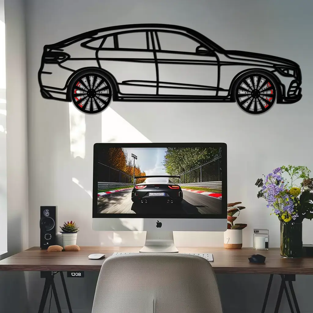 Mercedes GLC Coupe Metal Wall Art – Rotating Wheels Edition | Luxury AMG-Inspired Garage & Home Decor -KAFMEKA081 by Enova Art