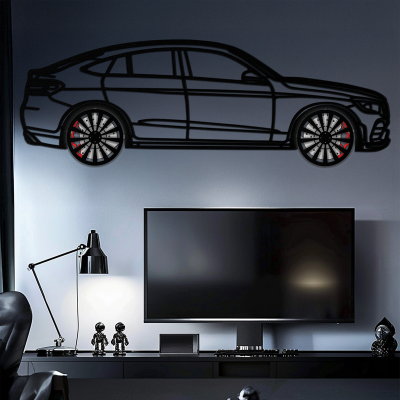 Mercedes GLC Coupe Metal Wall Art – Rotating Wheels Edition | Luxury AMG-Inspired Garage & Home Decor -KAFMEKA081 by Enova Art