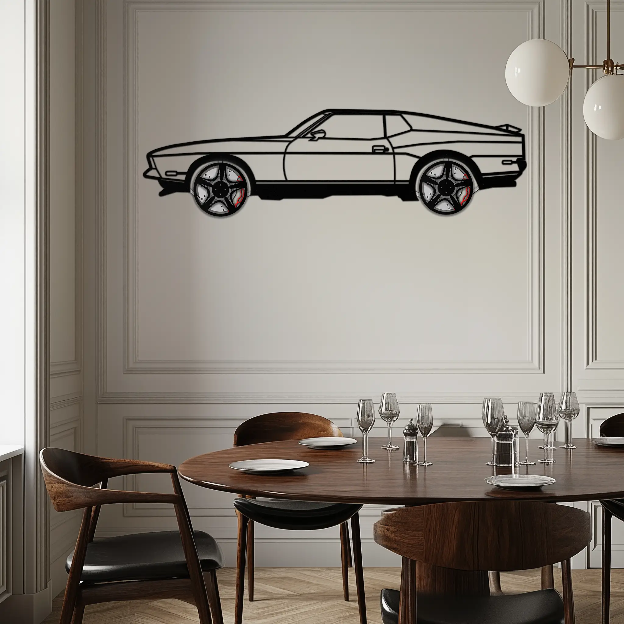 Ford Mustang 1971 Metal Car Wall Art – Rotating Wheels Classic Muscle Car Decor, Garage & Office Gift-KAFMEKA086 by Enova Art