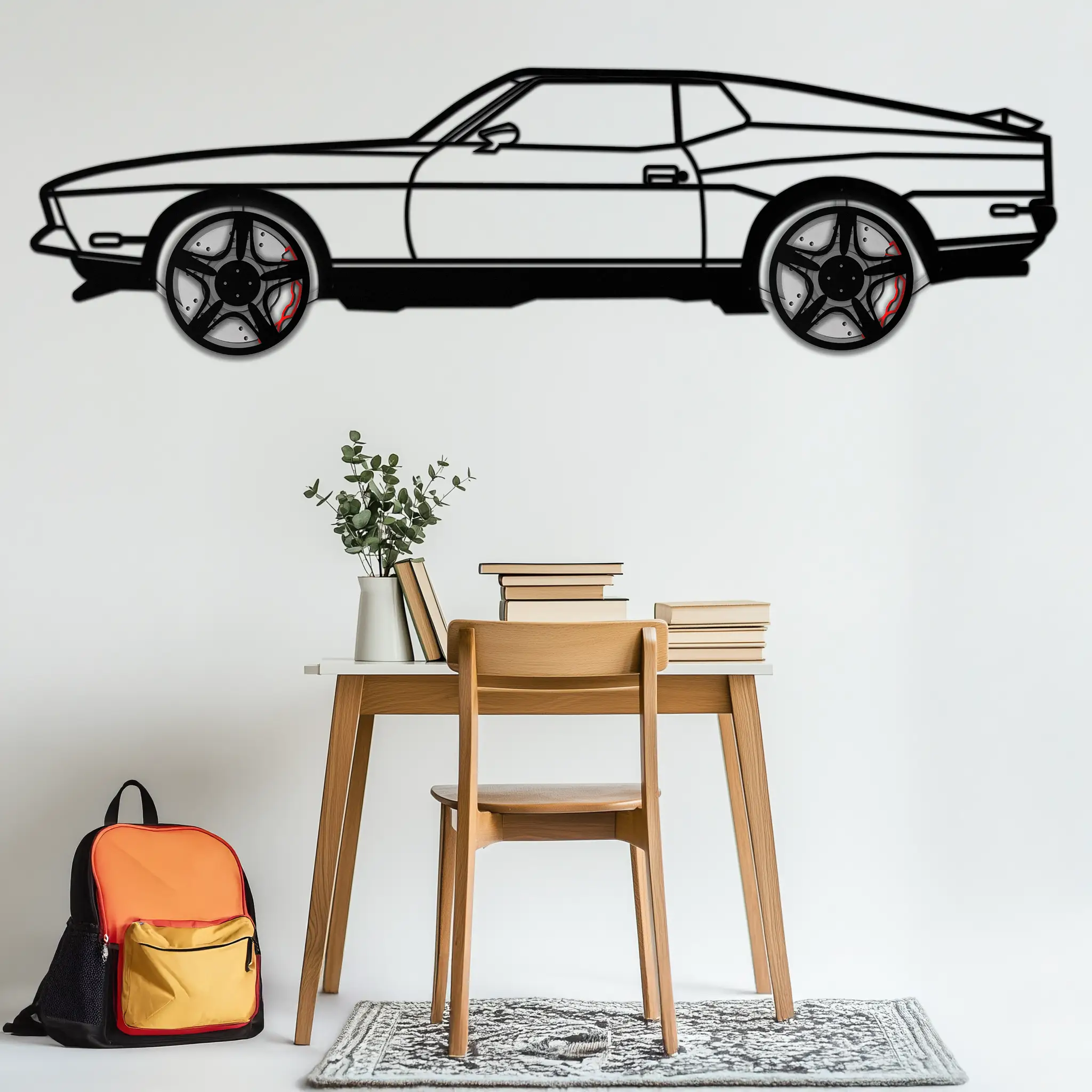 Ford Mustang 1971 Metal Car Wall Art – Rotating Wheels Classic Muscle Car Decor, Garage & Office Gift-KAFMEKA086 by Enova Art
