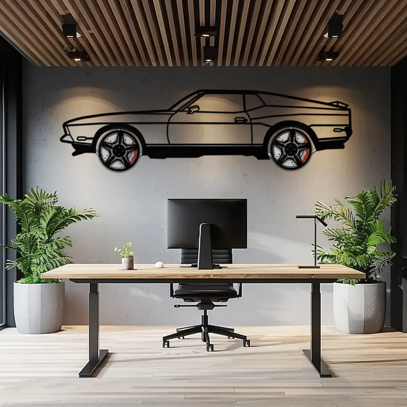 Ford Mustang 1971 Metal Car Wall Art – Rotating Wheels Classic Muscle Car Decor, Garage & Office Gift-KAFMEKA086 by Enova Art