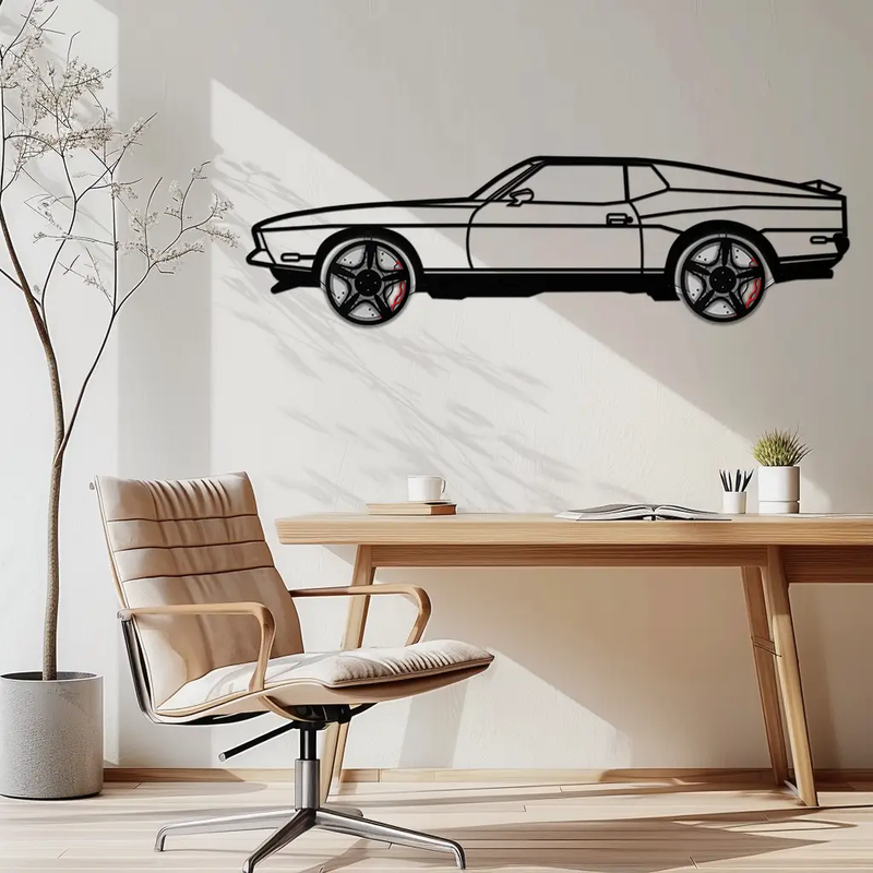 Ford Mustang 1971 Metal Car Wall Art – Rotating Wheels Classic Muscle Car Decor, Garage & Office Gift-KAFMEKA086 by Enova Art
