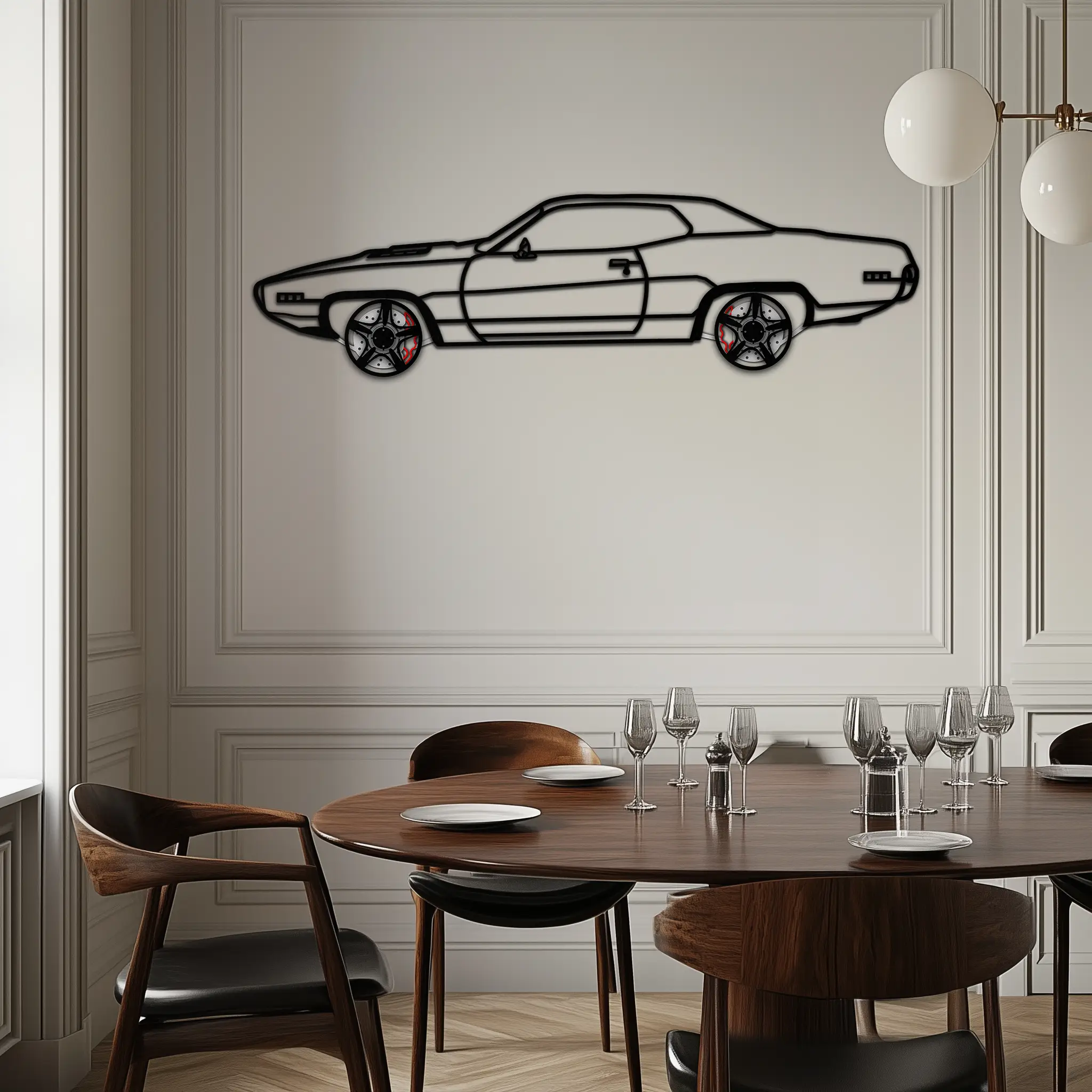 1971 Road Runner Side Profile Metal Wall Art – Classic Muscle Car Silhouette with Rotating Wheels | Garage & Office Decor Gift-KAFMEKA087 by Enova Art
