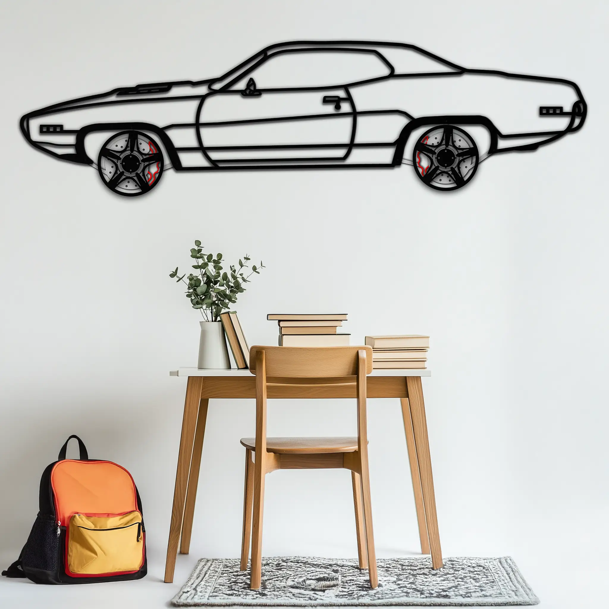 1971 Road Runner Side Profile Metal Wall Art – Classic Muscle Car Silhouette with Rotating Wheels | Garage & Office Decor Gift-KAFMEKA087 by Enova Art