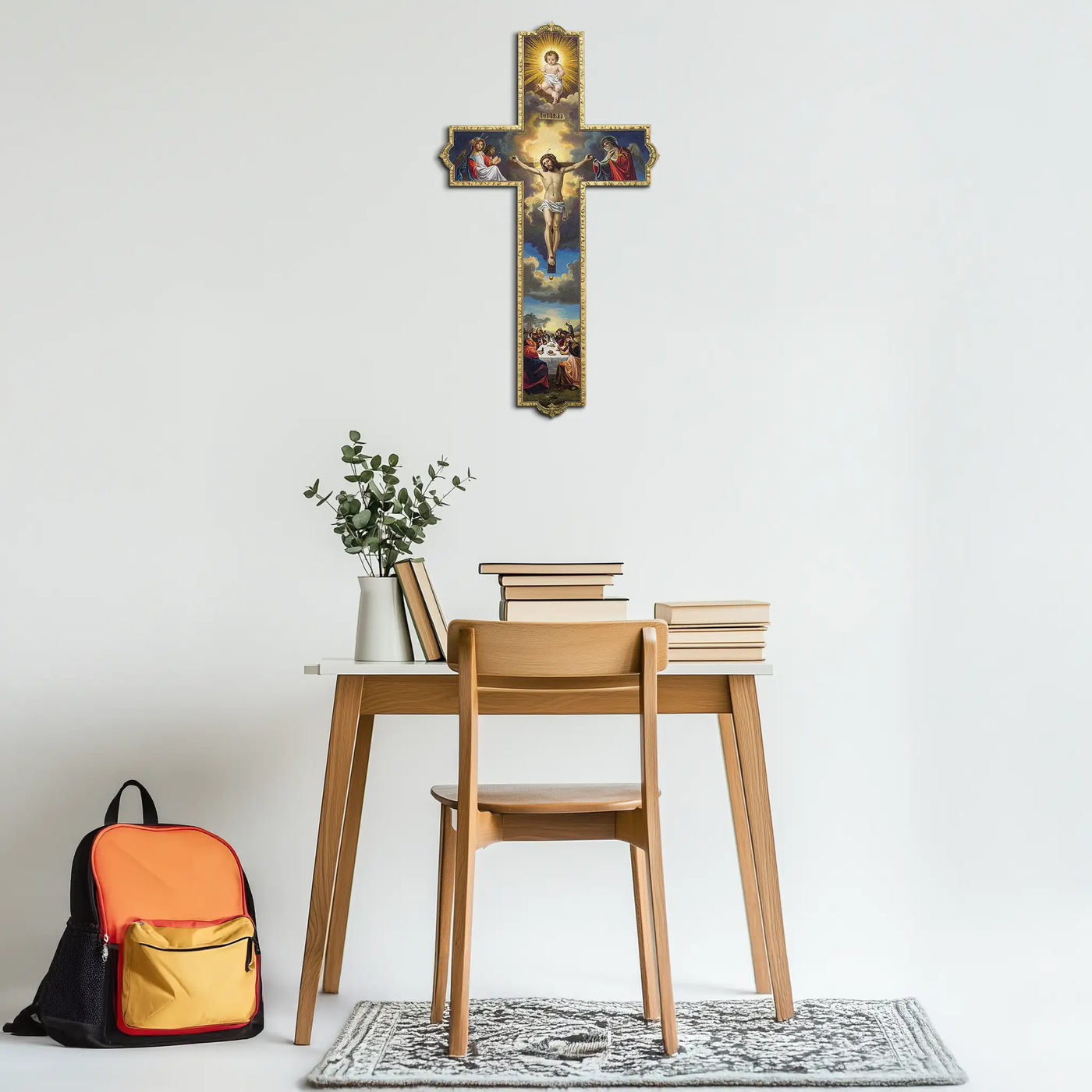Sacred Cross Metal Wall Art – Christian UV Printed Religious Decor-KAFUVM011 by Enova Art