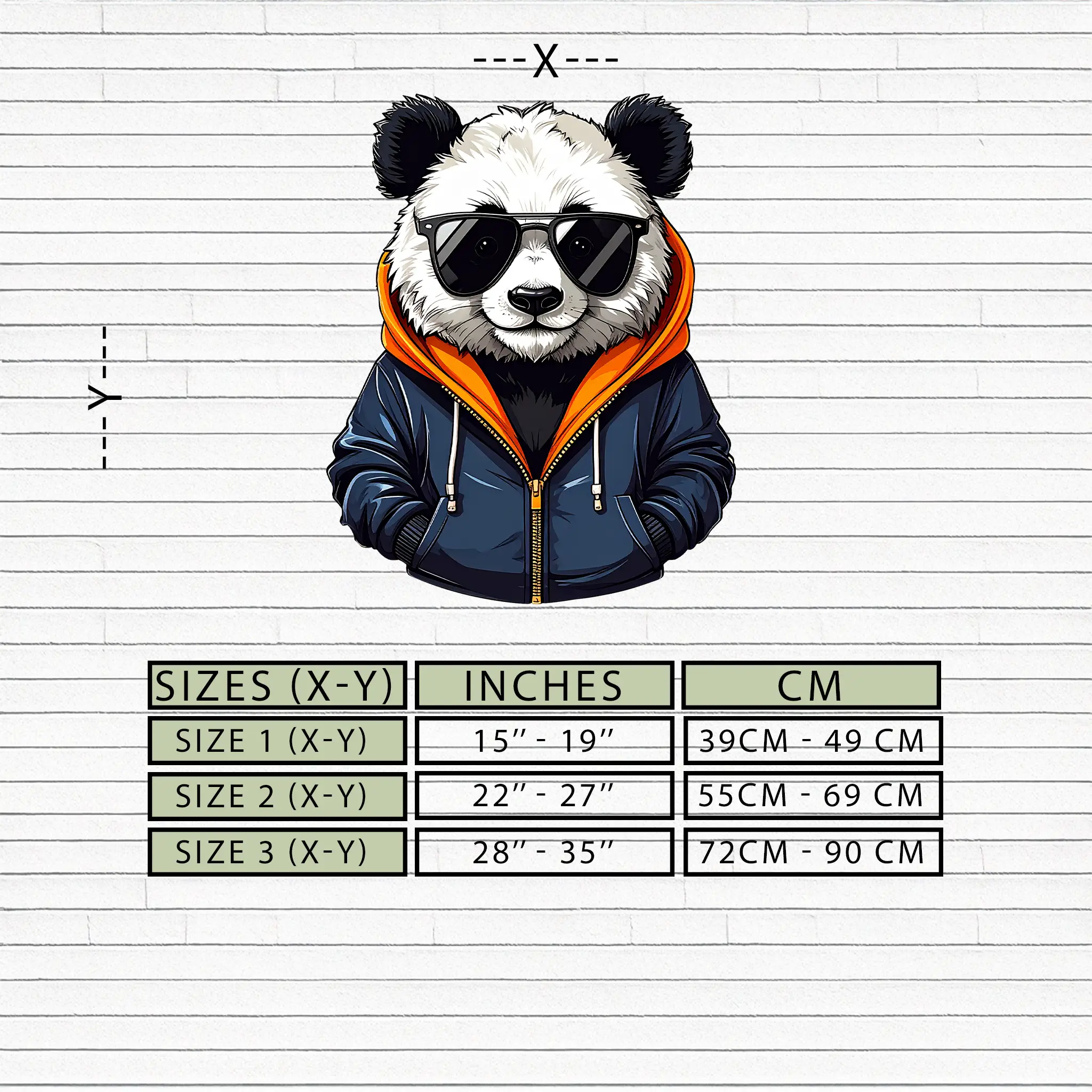 Cool Panda with Hoodie Metal Wall Art – Urban Animal UV Print Decor-KAFUVM001 by Enova Art
