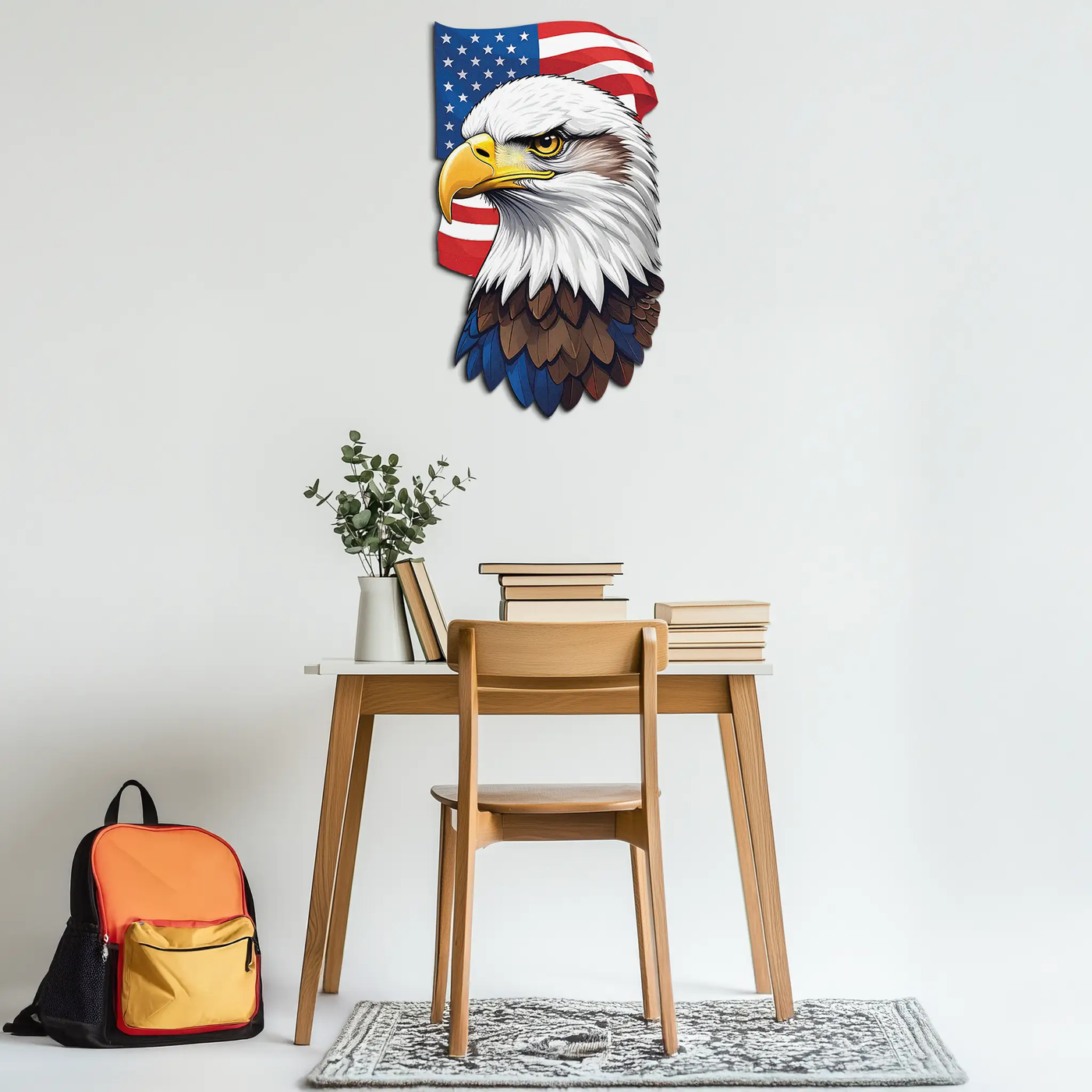 American Eagle Metal Wall Art – Patriotic UV Printed Decor-KAFUVM003 by Enova Art