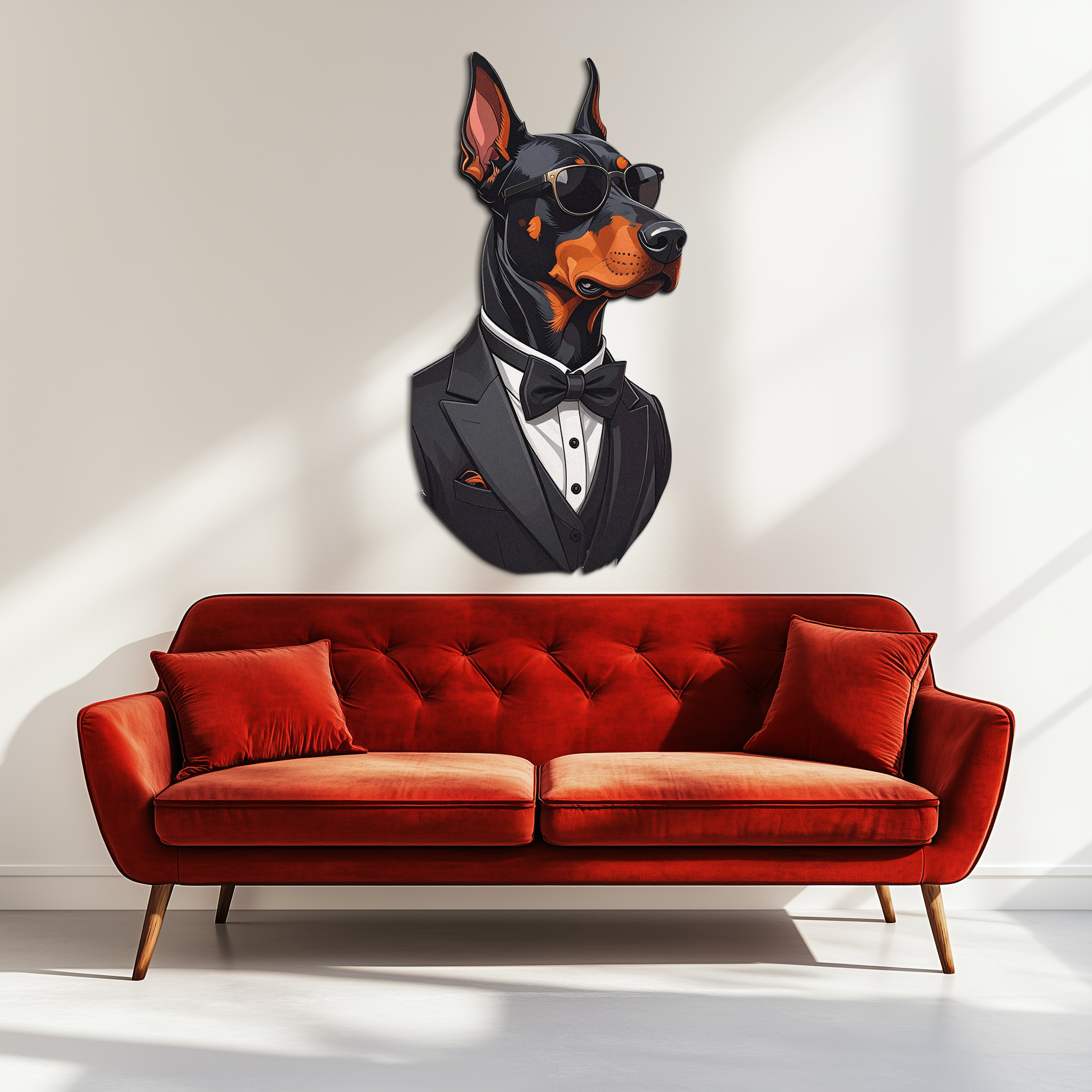 Gentleman Doberman Metal Wall Art – Cool Dog UV Decor-KAFUVM005 by Enova Art