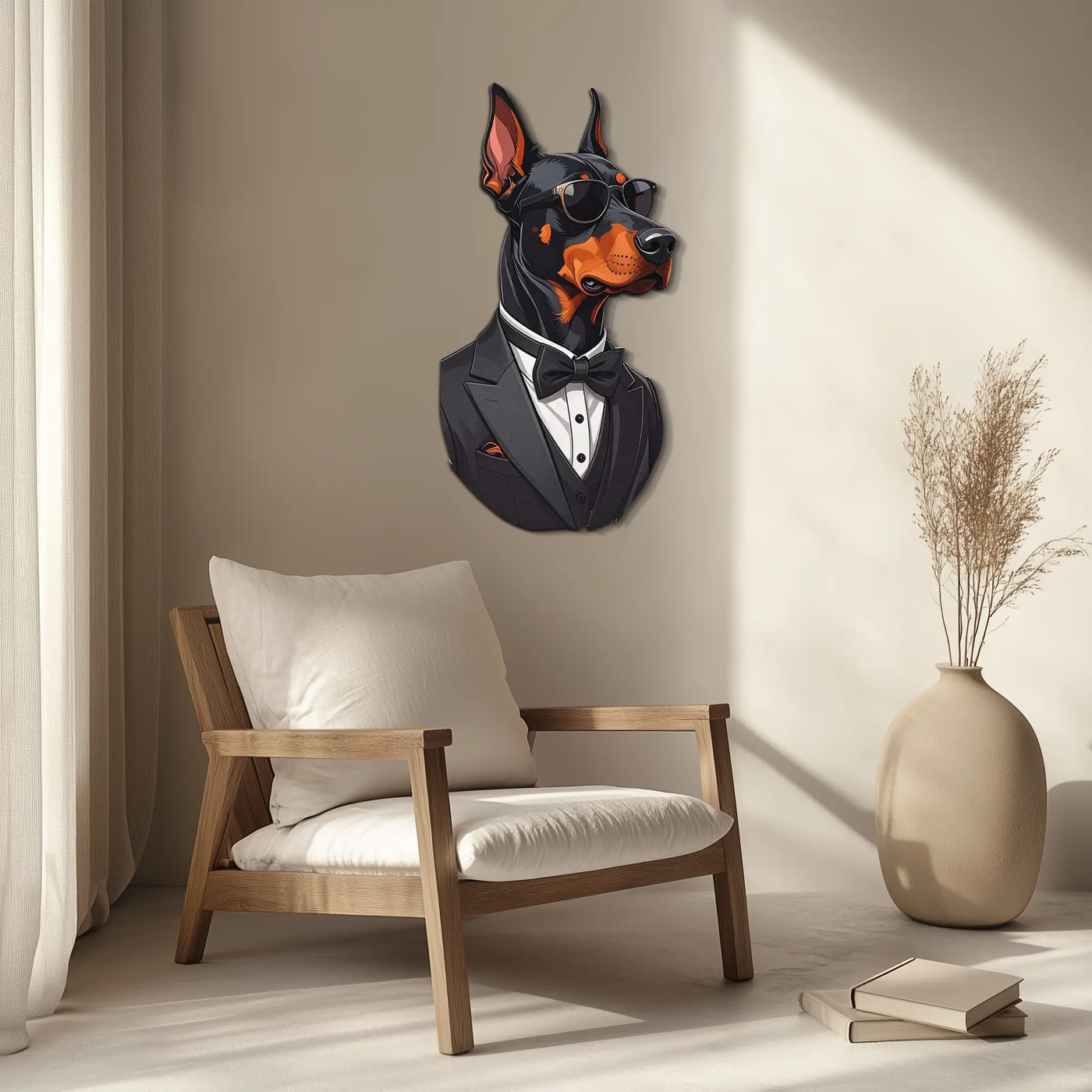 Gentleman Doberman Metal Wall Art – Cool Dog UV Decor-KAFUVM005 by Enova Art