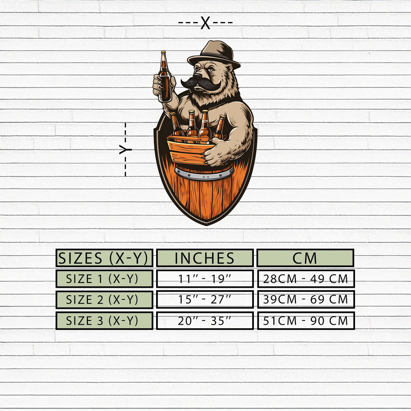 Bearded Beer Bear Metal Wall Art – Funny Bar UV Decor-KAFUVM006 by Enova Art