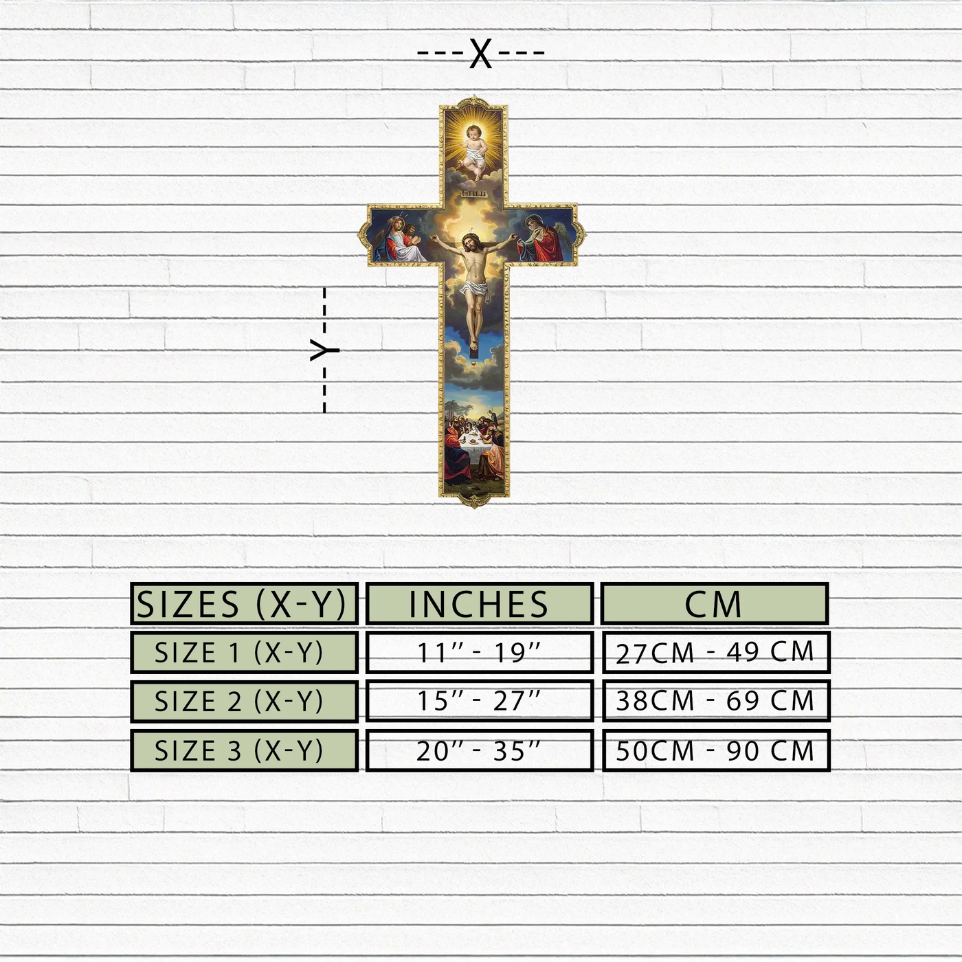 Sacred Cross Metal Wall Art – Christian UV Printed Religious Decor-KAFUVM011 by Enova Art