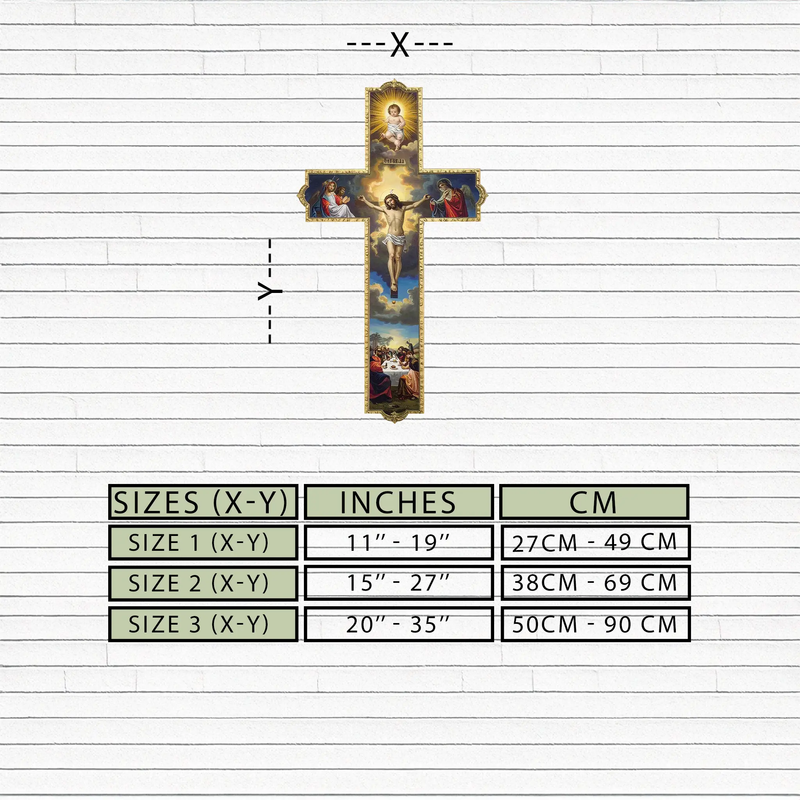 Sacred Cross Metal Wall Art – Christian UV Printed Religious Decor-KAFUVM011 by Enova Art
