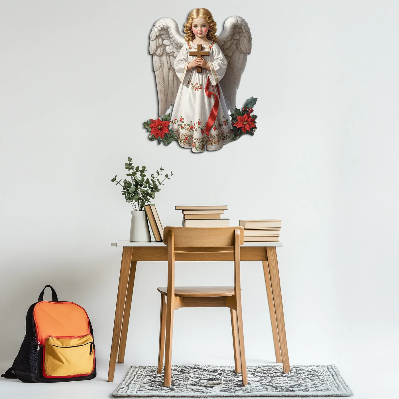 Christmas Angel Metal Wall Art – Holy Child UV Printed Decor-KAFUVM018 by Enova Art
