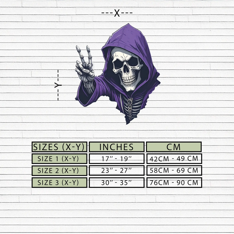 Grim Reaper Peace Metal Wall Art – Purple Skull UV Print Decor-KAFUVM019 by Enova Art