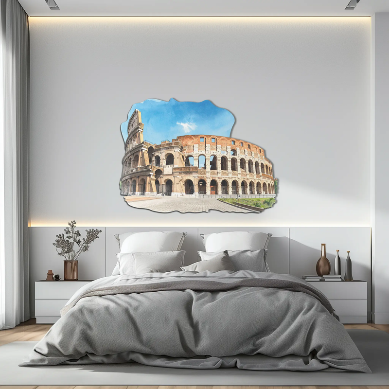 Colosseum Metal Wall Art – Ancient Rome Landmark Decor-KAFUVM023 by Enova Art