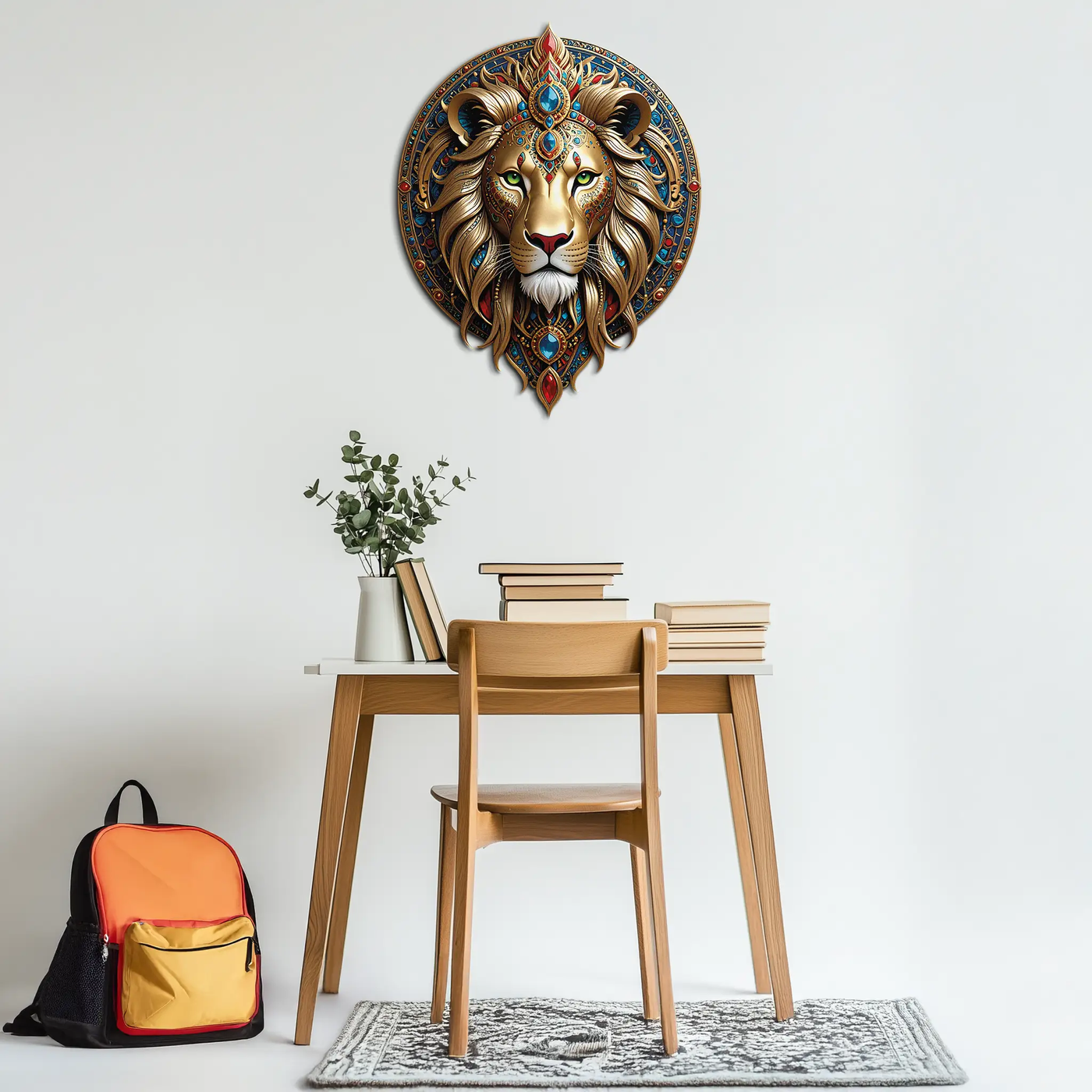 Regal Lion Mandala Wall Art – Royal Jungle Vibes Decor-KAFUVM026 by Enova Art