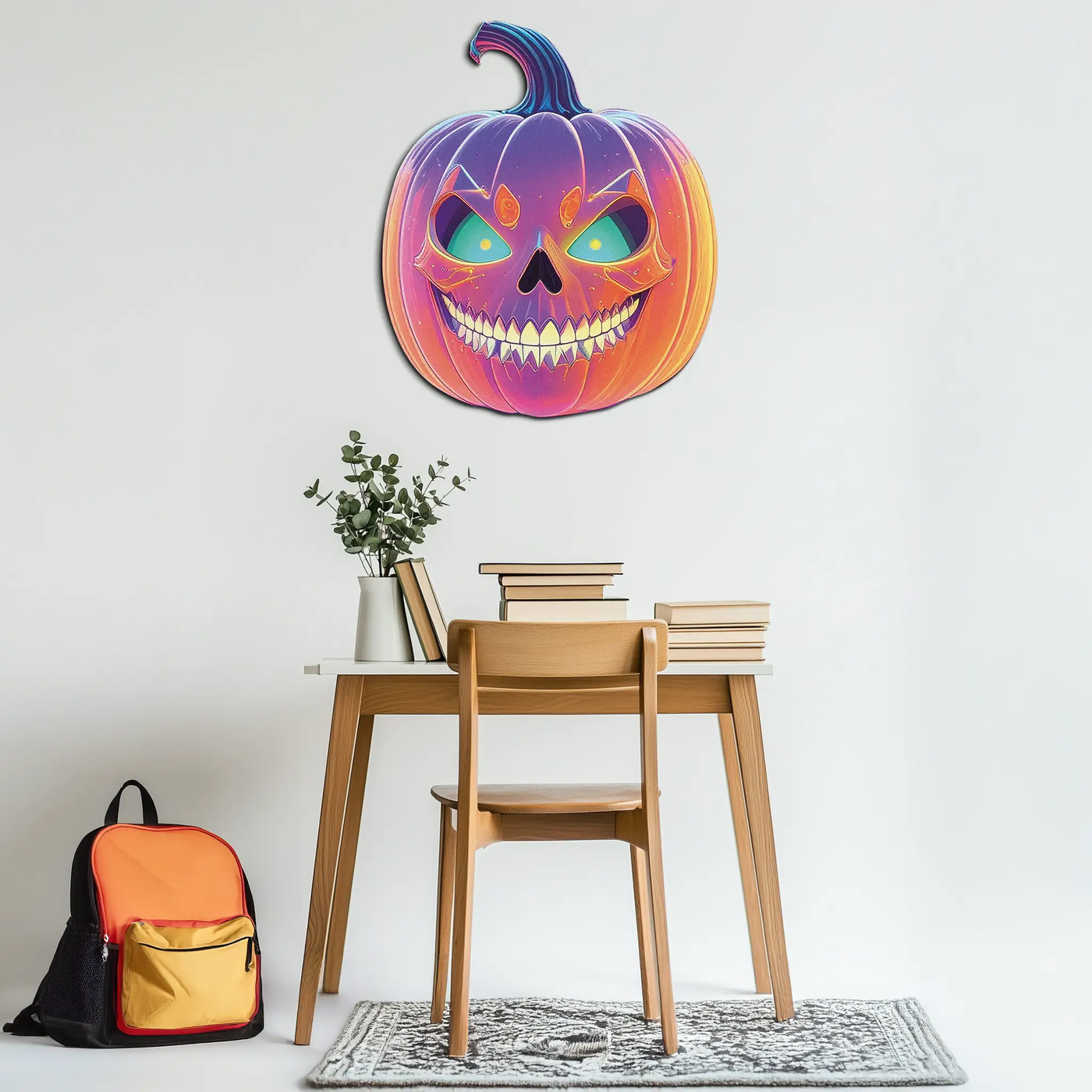 Pumpkin Metal Wall Art – Halloween Jack-o'-Lantern Decor-KAFUVM027 by Enova Art