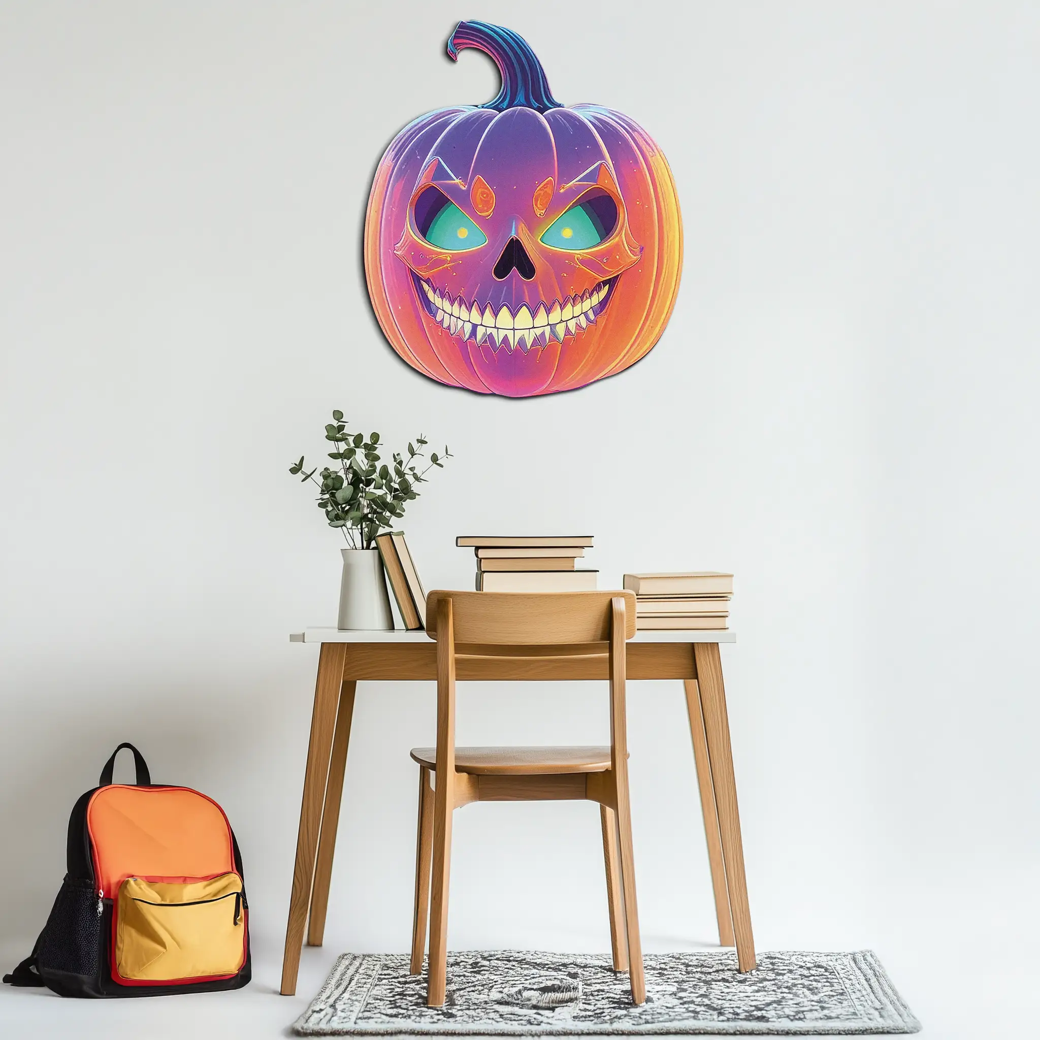 Pumpkin Metal Wall Art – Halloween Jack-o'-Lantern Decor-KAFUVM027 by Enova Art