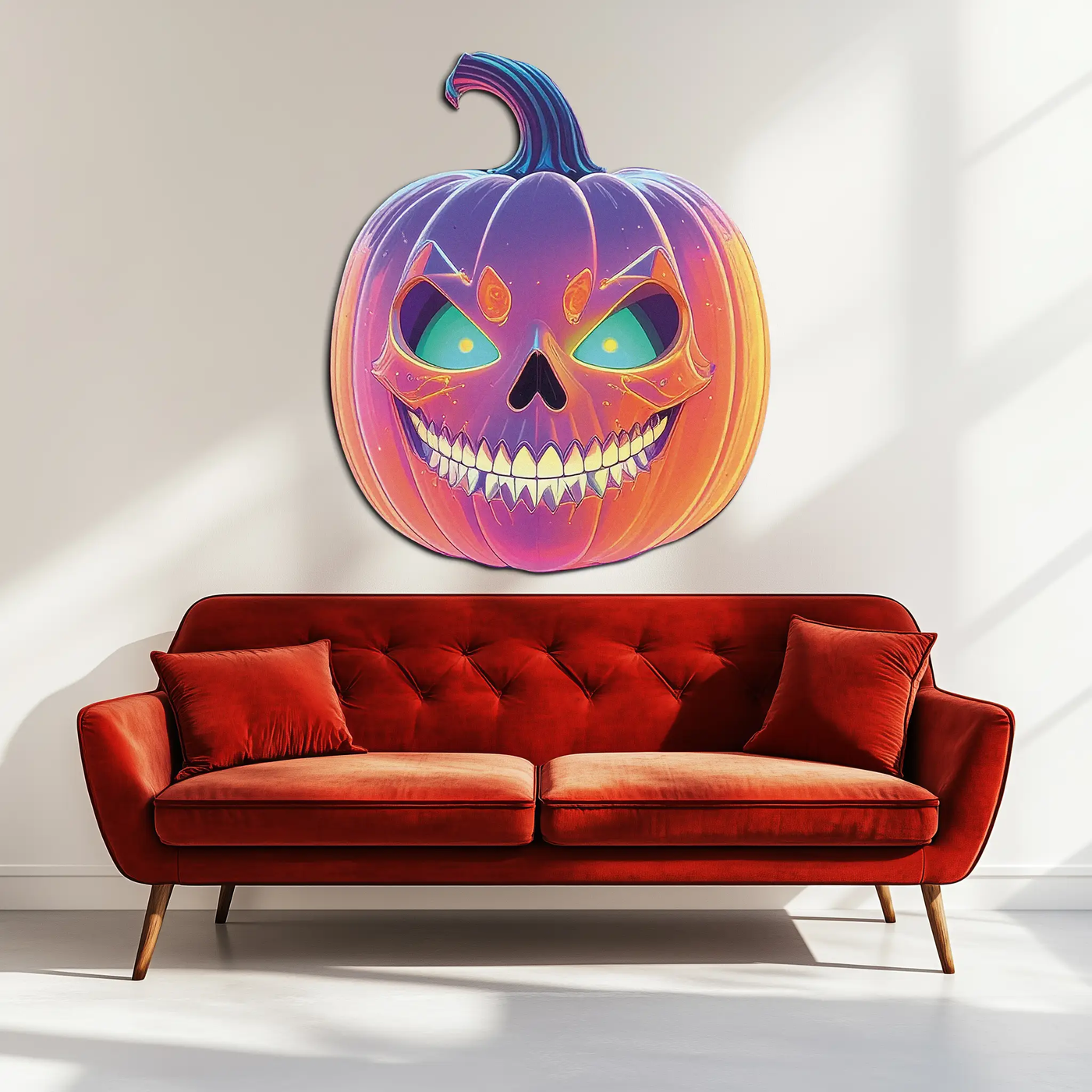 Pumpkin Metal Wall Art – Halloween Jack-o'-Lantern Decor-KAFUVM027 by Enova Art