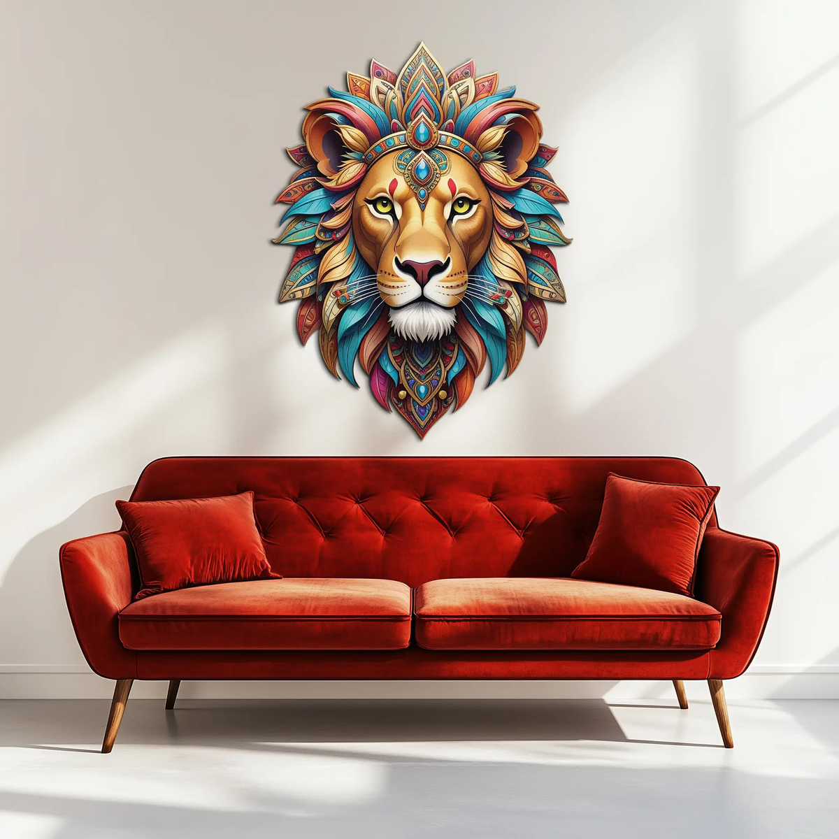 Regal Lion Metal Wall Art – Tribal Vibes, Fierce Style-KAFUVM029 by Enova Art