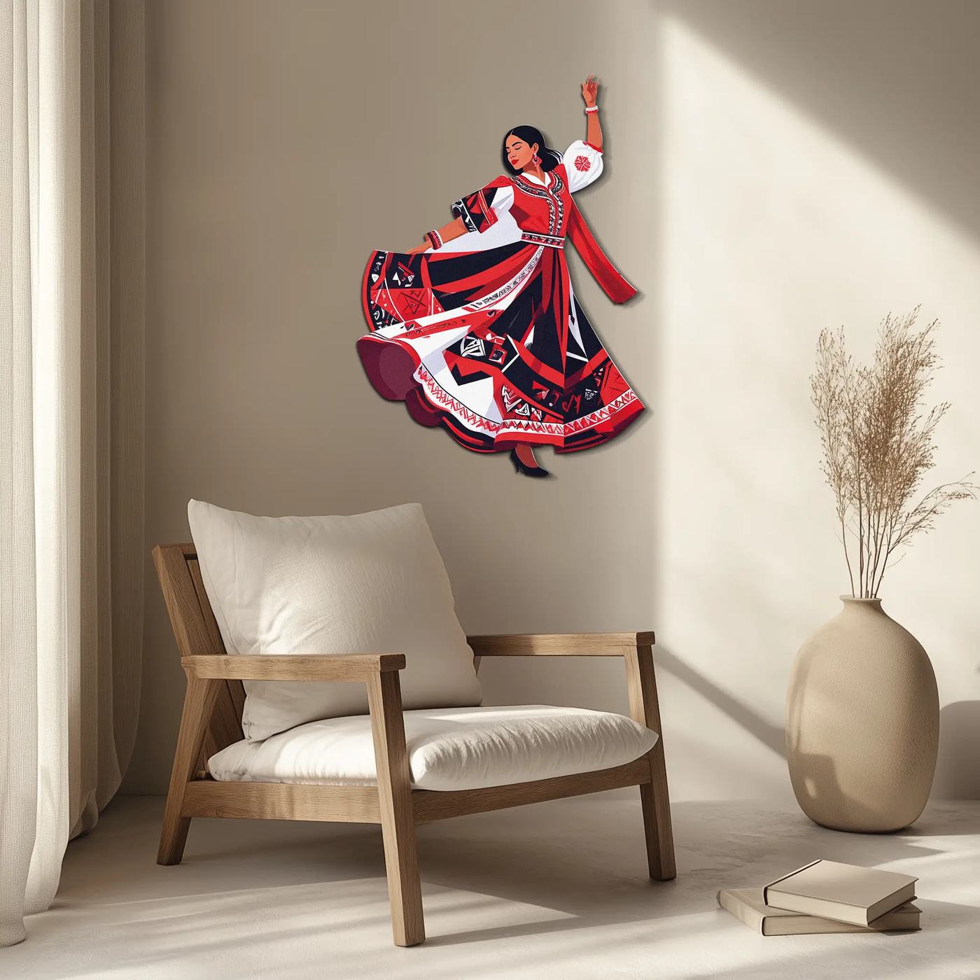 Dancing Woman Metal Wall Art – Bold & Cultural Decor-KAFUVM031 by Enova Art