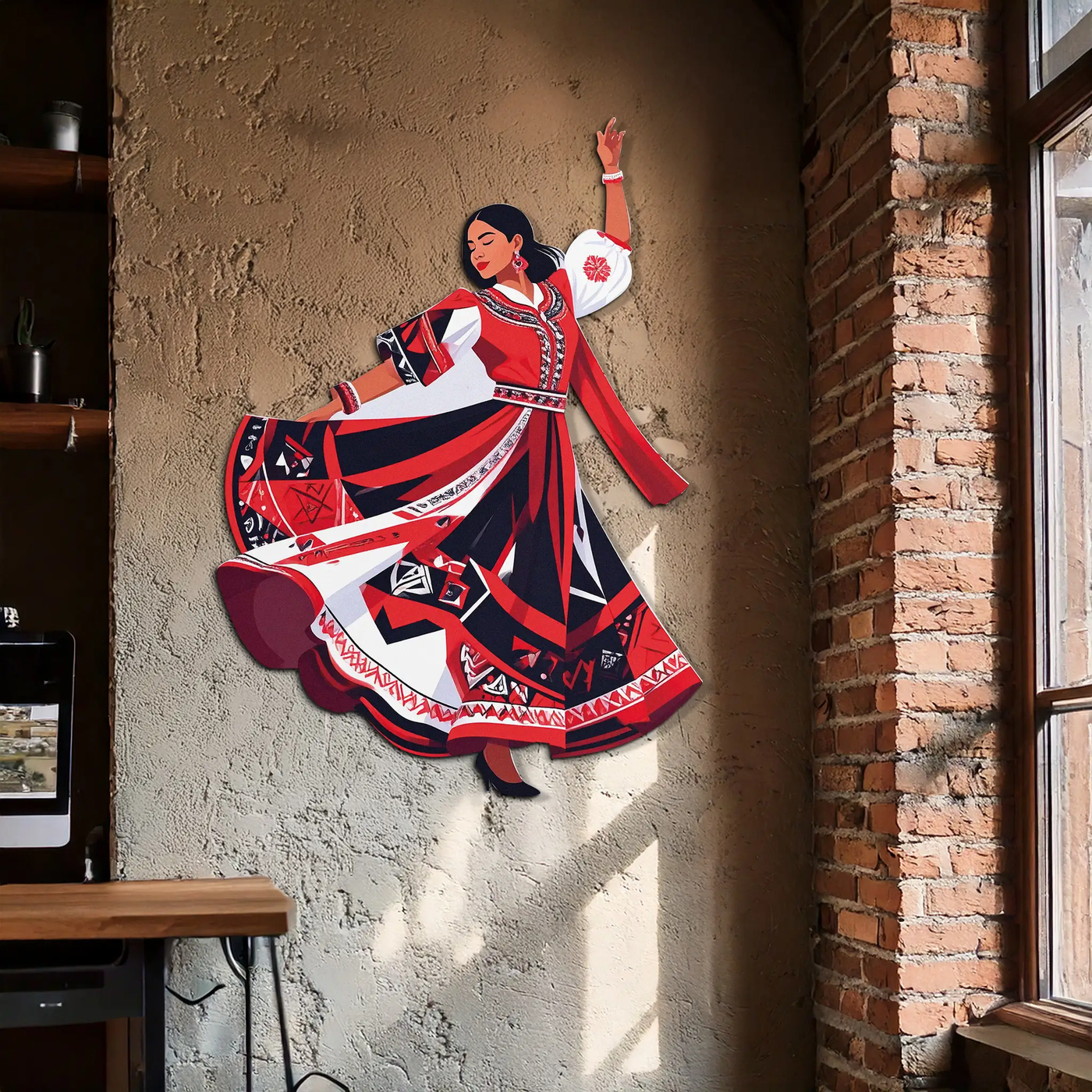 Dancing Woman Metal Wall Art – Bold & Cultural Decor-KAFUVM031 by Enova Art