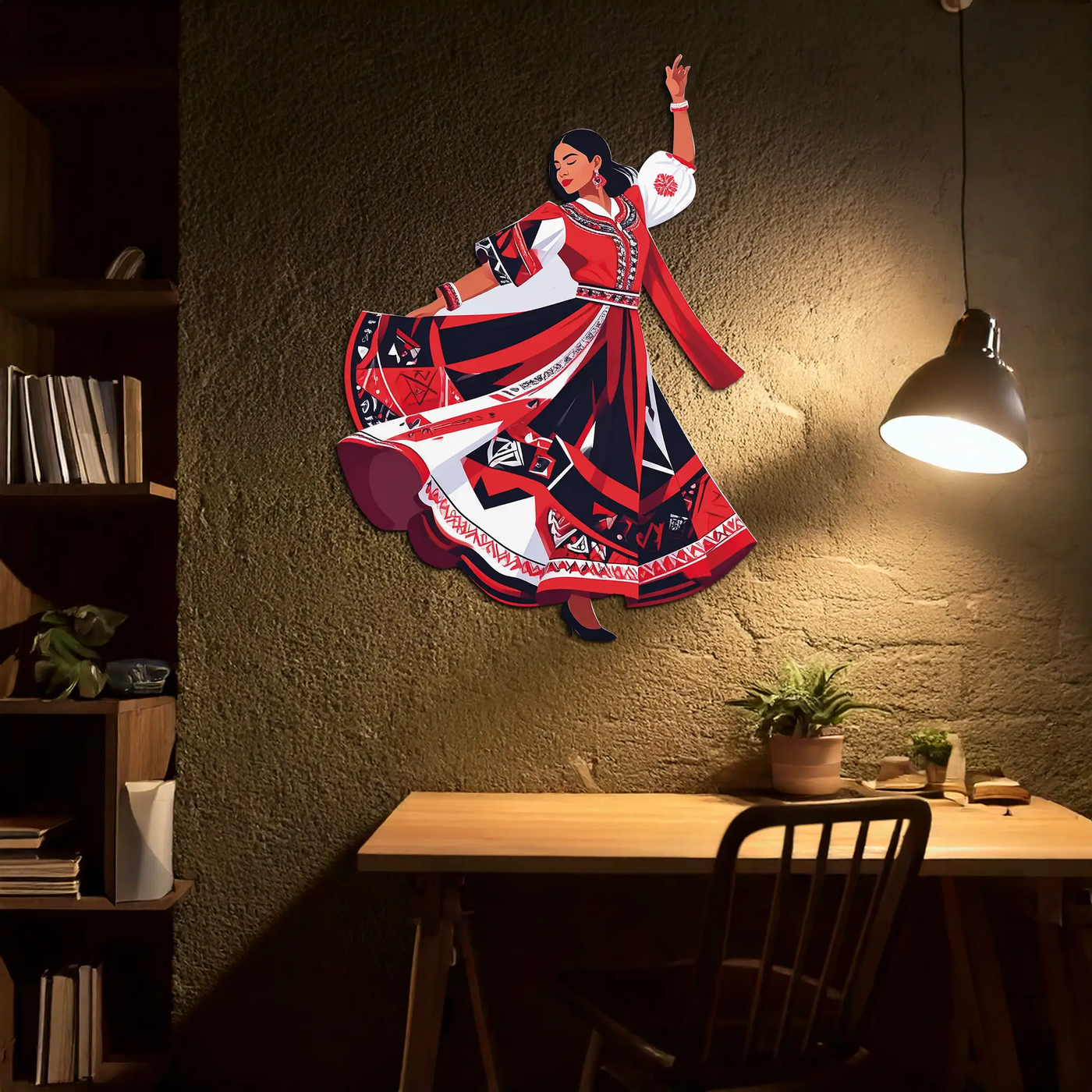 Dancing Woman Metal Wall Art – Bold & Cultural Decor-KAFUVM031 by Enova Art
